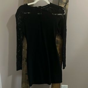 BLACK CROSS STITCH SEXY DRESS